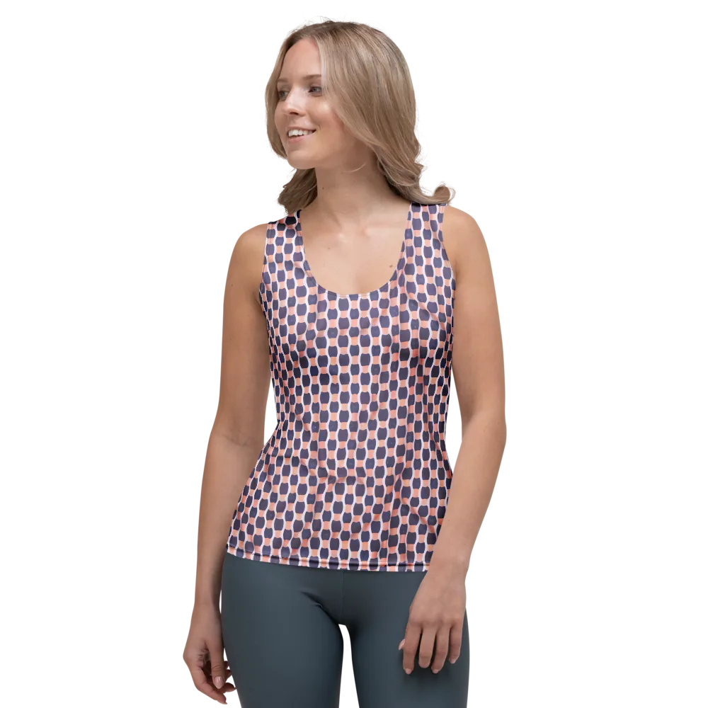 Indigo Blush Mosaic on Women's Tank Top — Front