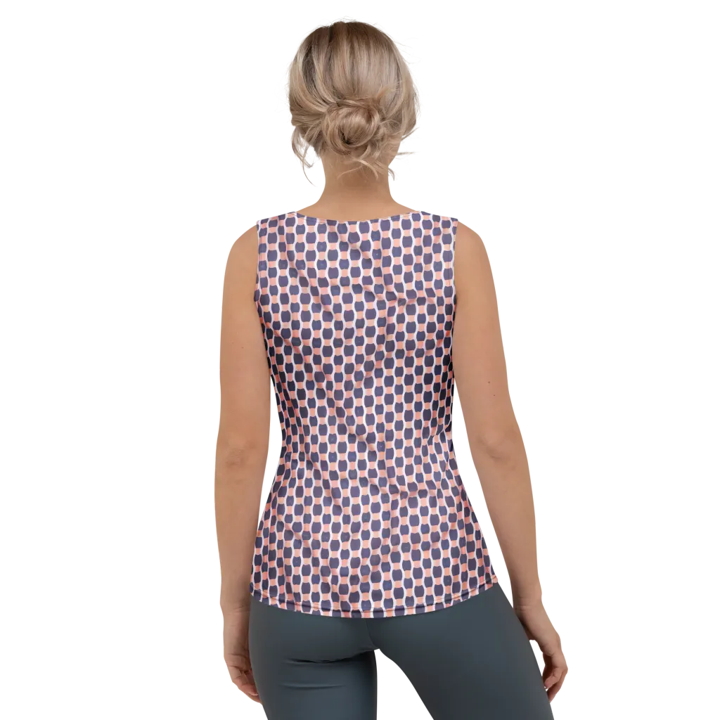 Indigo Blush Mosaic on Women's Tank Top — Back