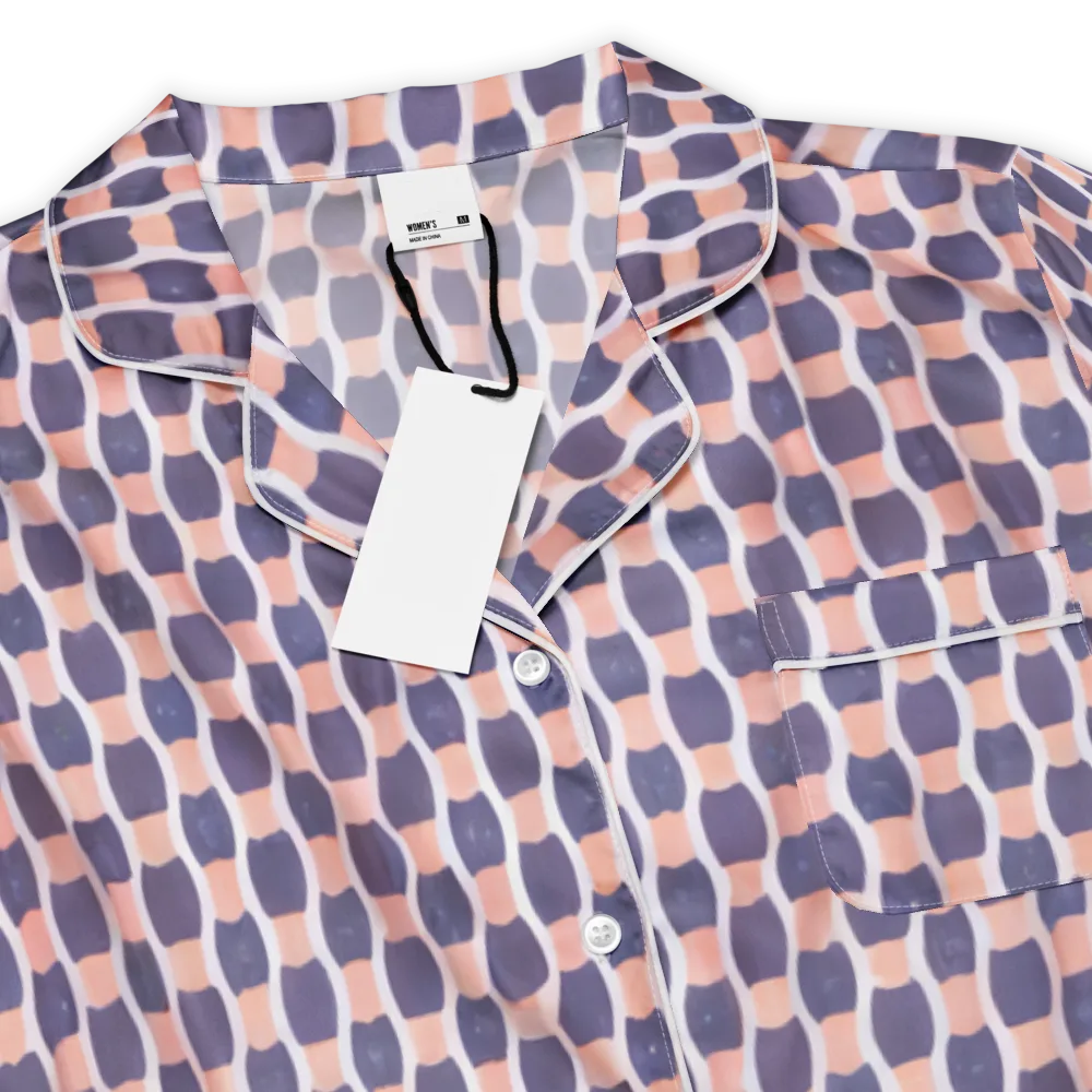 Indigo Blush Mosaic on Women's Short Sleeve Pajama Top — Product details