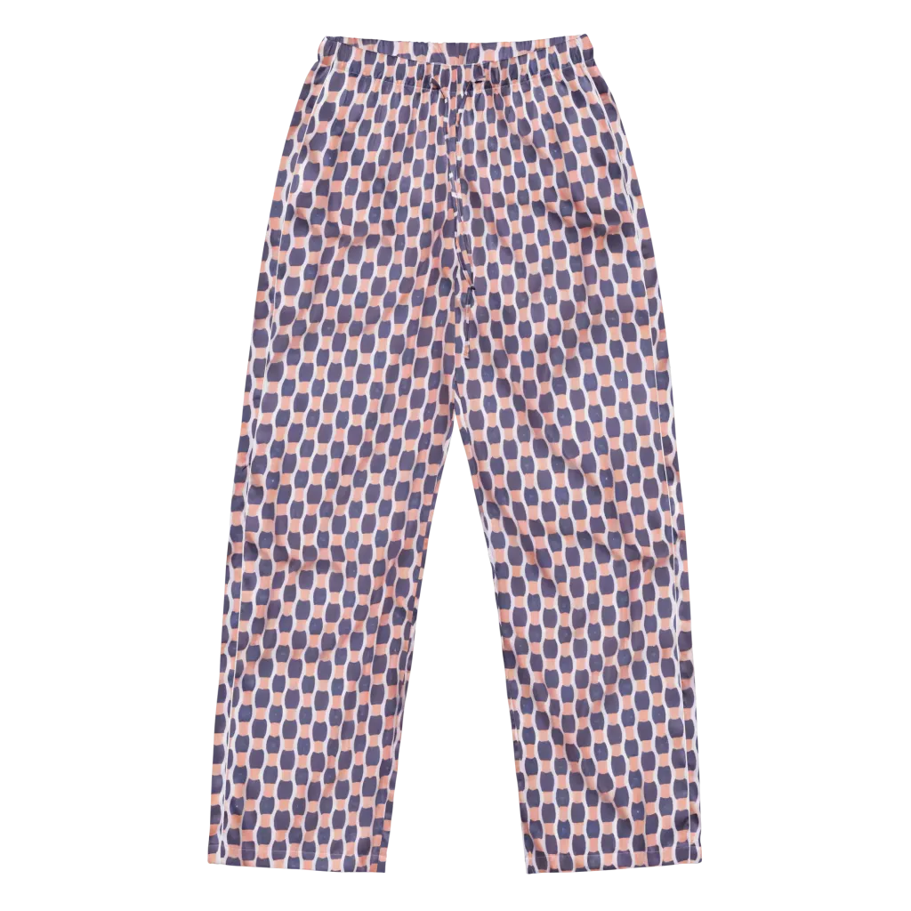 Indigo Blush Mosaic on Women's Pajama Pants — Front