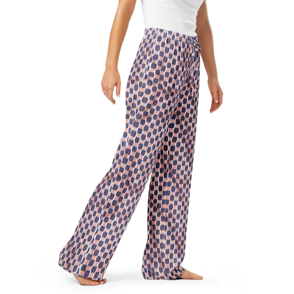 Indigo Blush Mosaic on Women's Pajama Pants — Right Front
