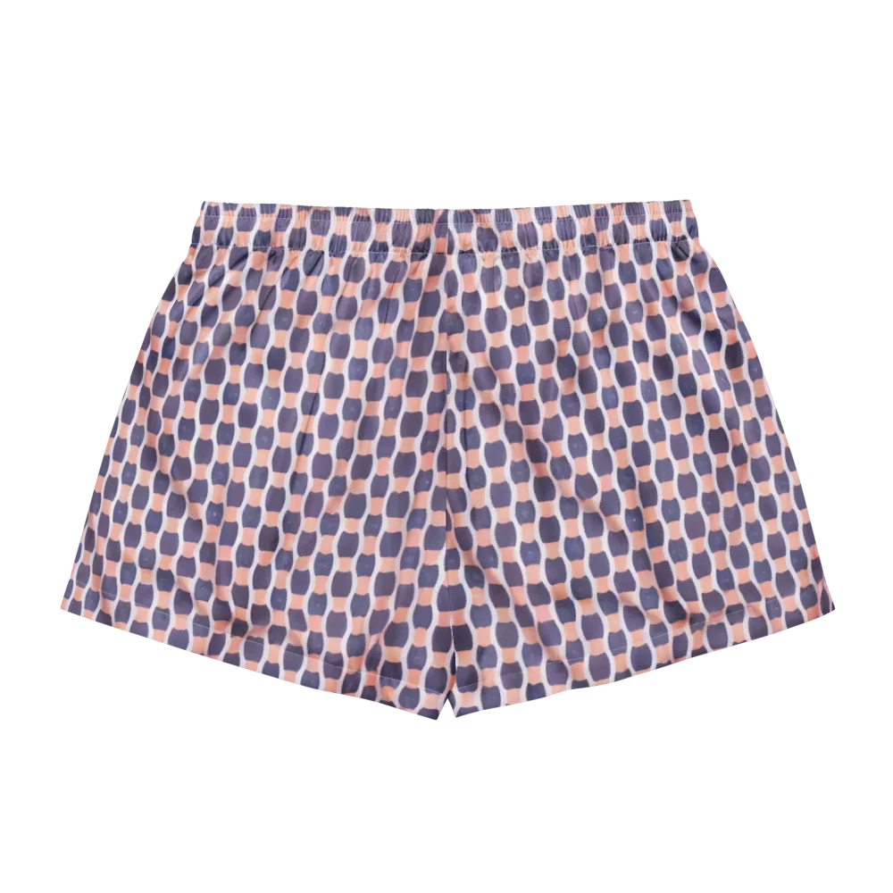 Indigo Blush Mosaic on Women's Pajama Shorts — Back