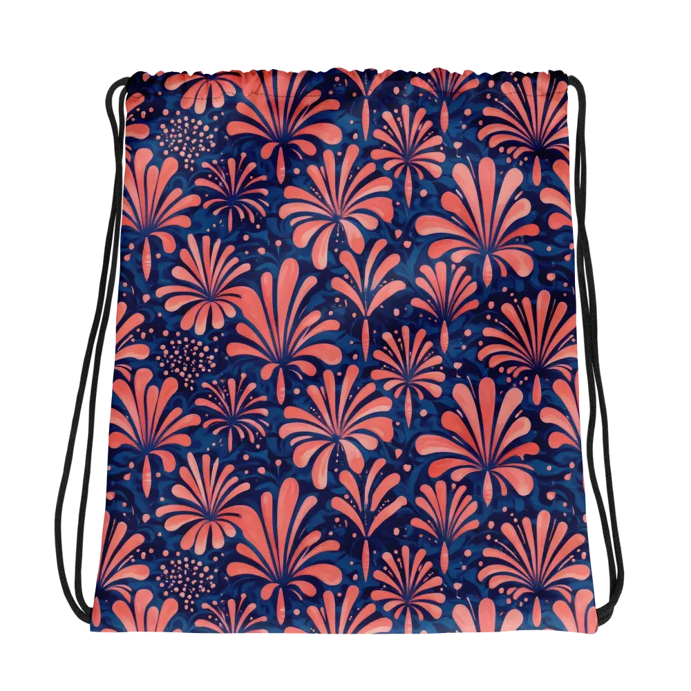 Coral Bloom Cascade on Drawstring Bag — Photo