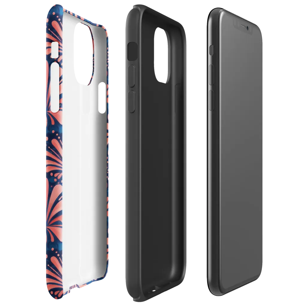 Coral Bloom Cascade on Tough Case for iPhone® — Right