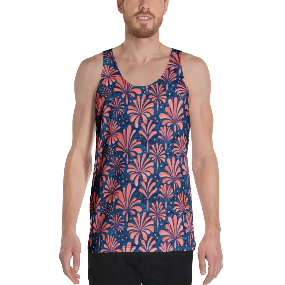 Coral Bloom Cascade on Men's Tank Top — Front
