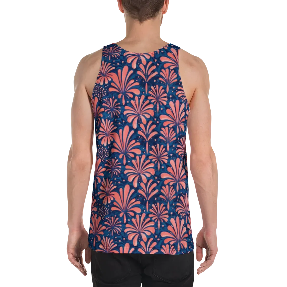 Coral Bloom Cascade on Men's Tank Top — Back