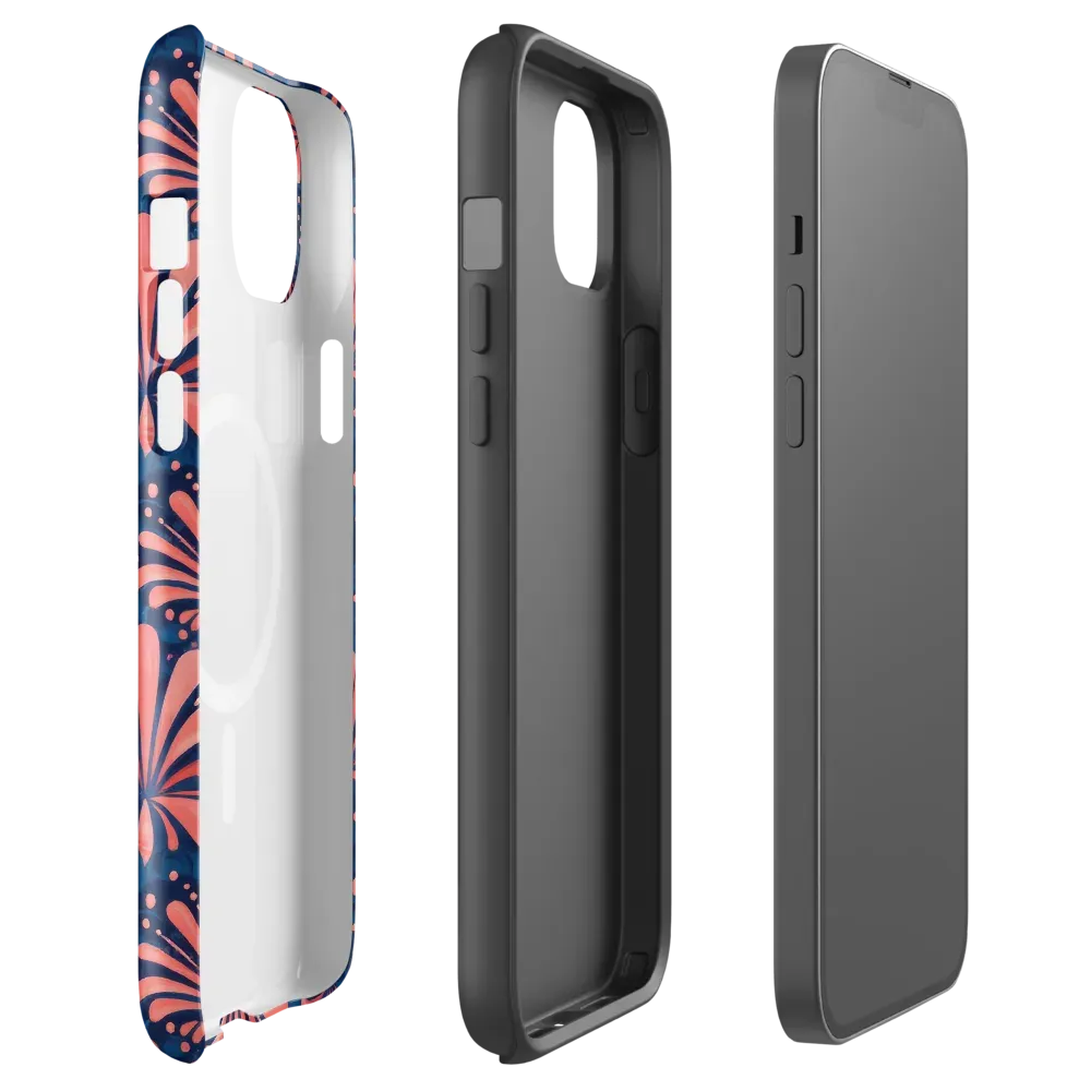 Coral Bloom Cascade on MagSafe Tough Case for iPhone® — Front