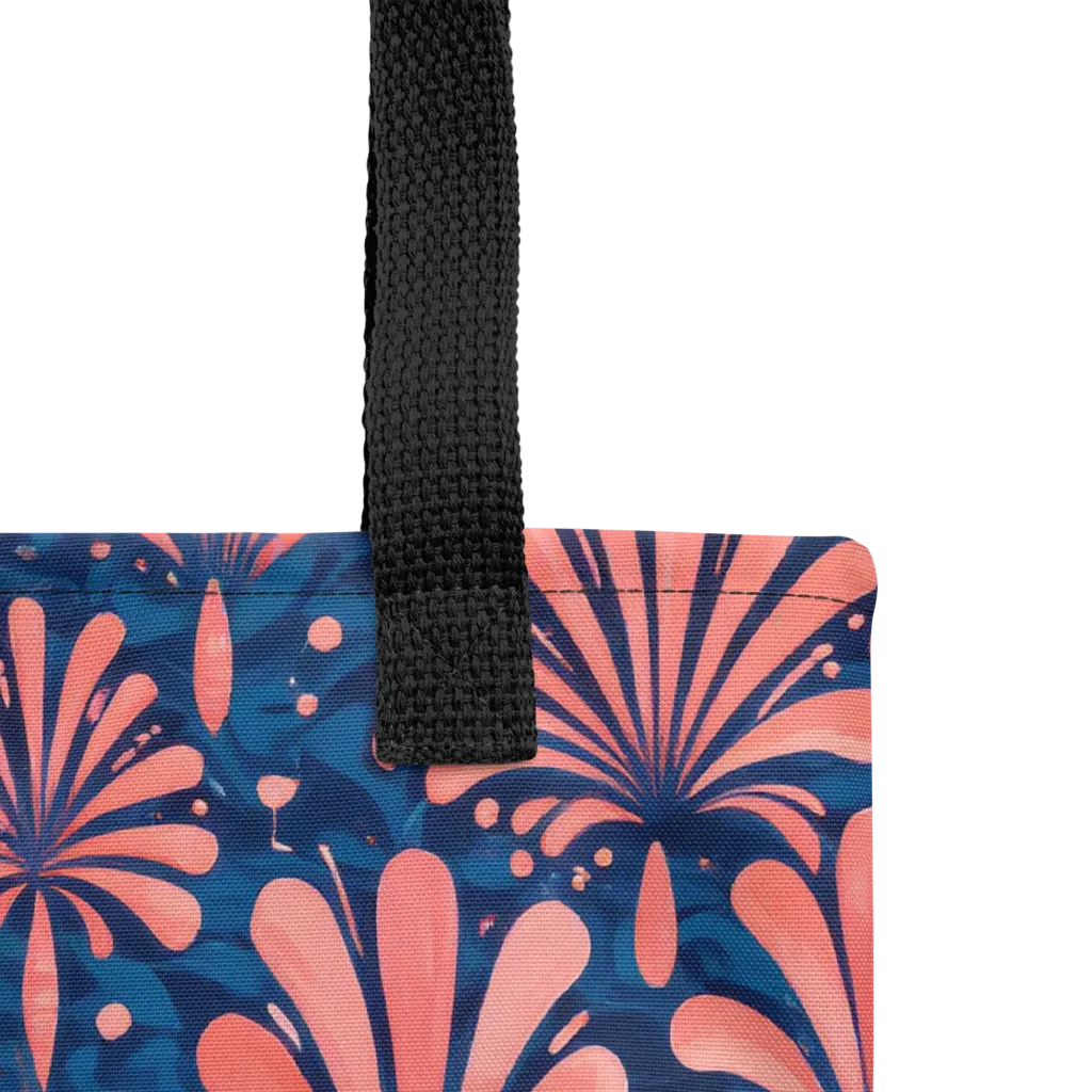 Coral Bloom Cascade on Tote Bag — Product details