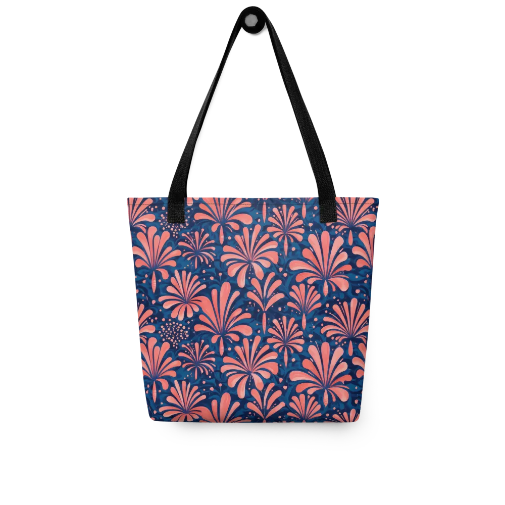 Coral Bloom Cascade on Tote Bag — Front