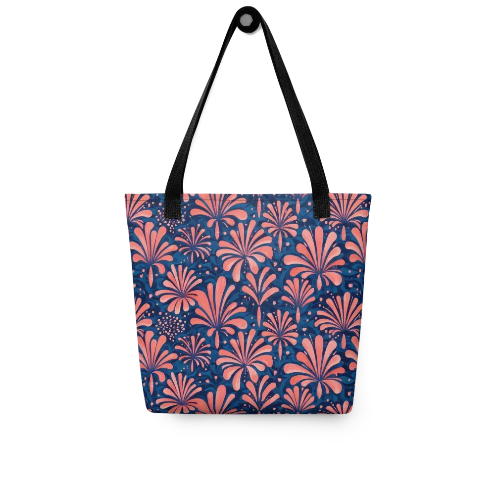 Coral Bloom Cascade on Tote Bag — Front