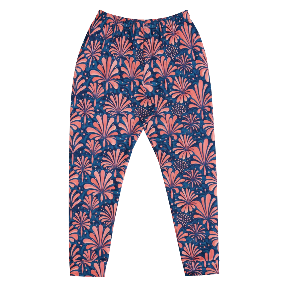 Coral Bloom Cascade on Men's Joggers — Front