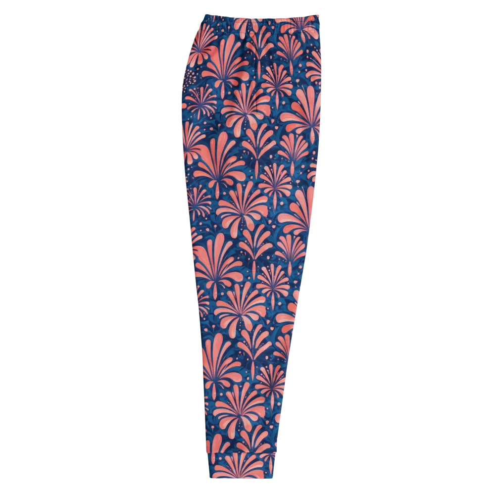 Coral Bloom Cascade on Men's Joggers — Right