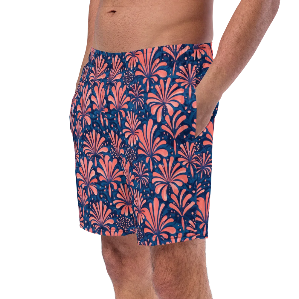 Coral Bloom Cascade on Swim Trunks — Left Front