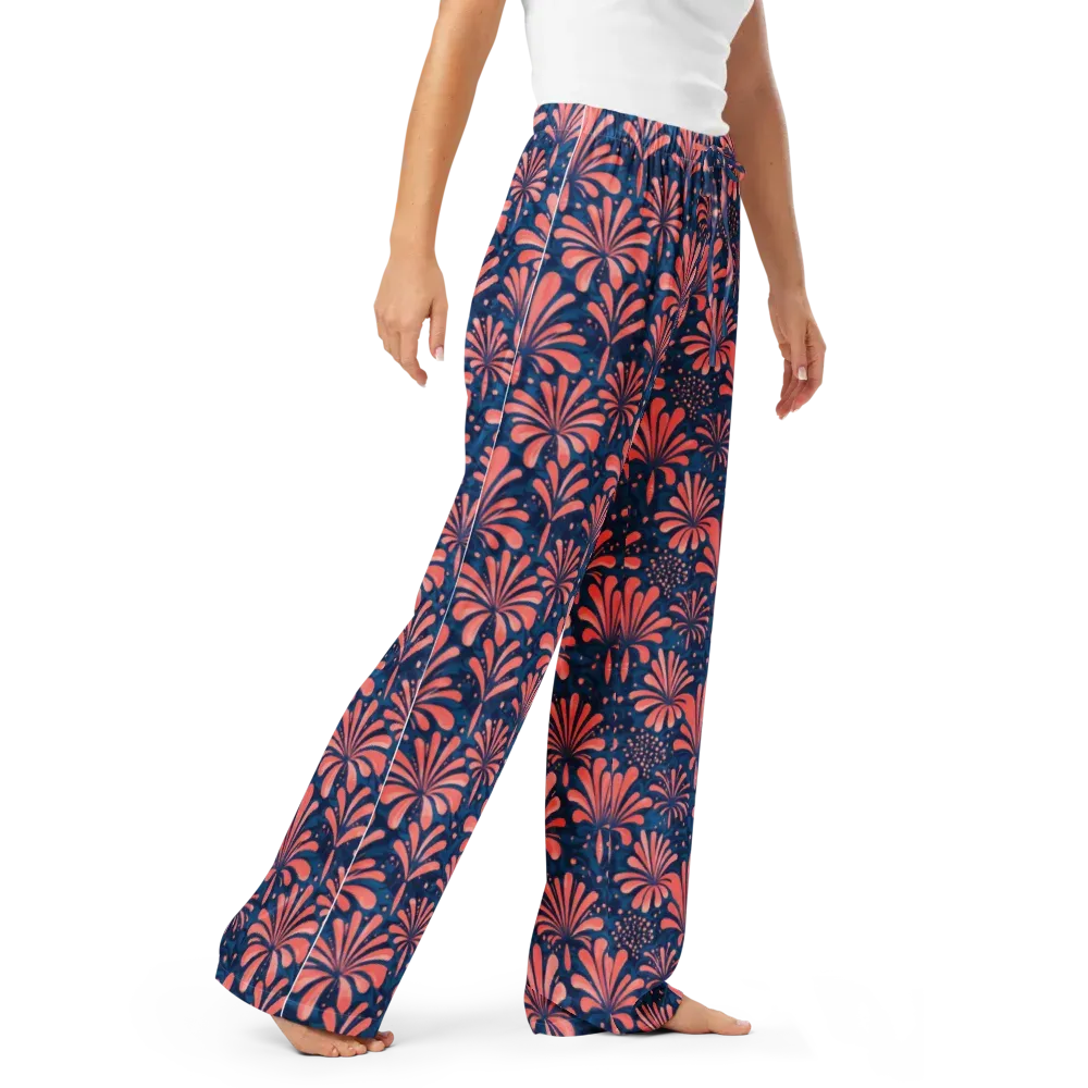 Coral Bloom Cascade on Women's Pajama Pants — Right Front