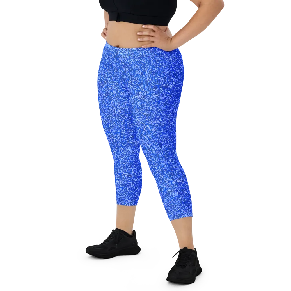 Azure Vortex on Capri Leggings — Front
