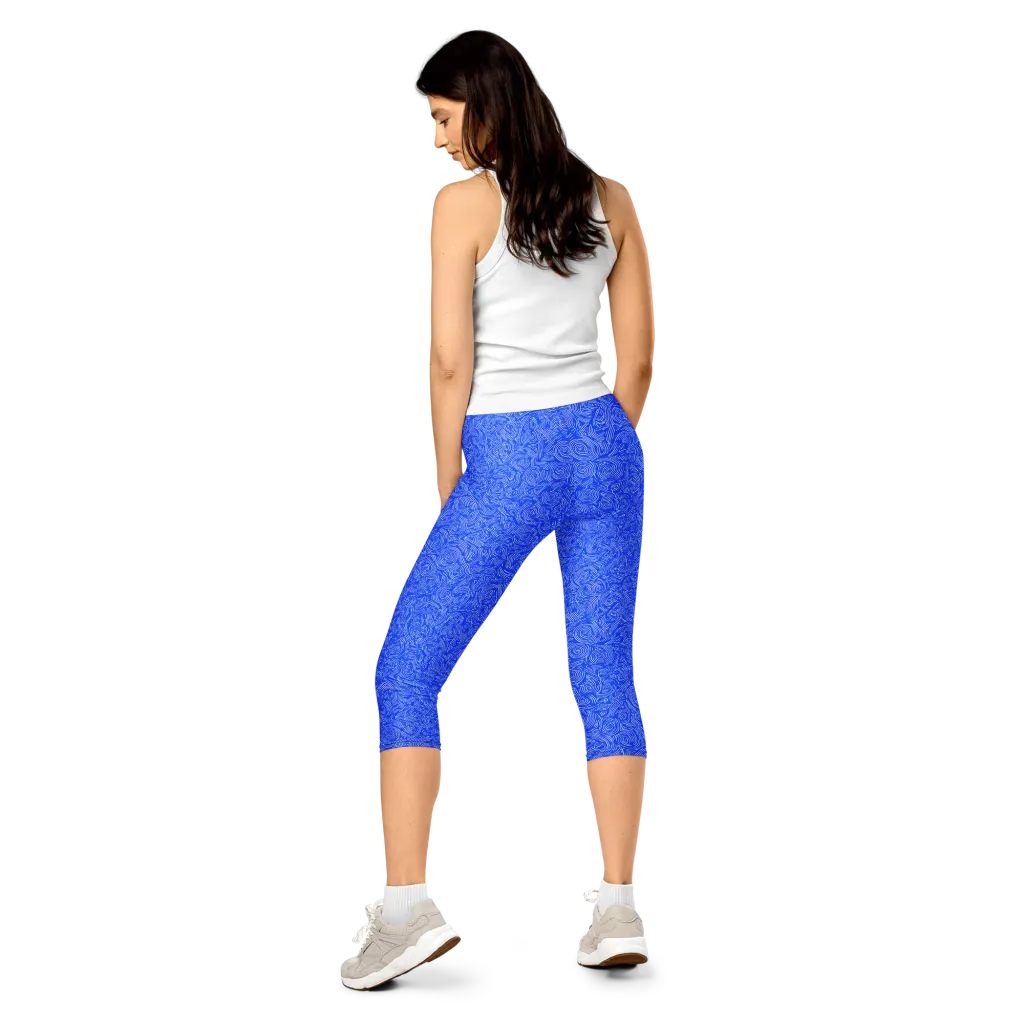 Azure Vortex on Capri Leggings — Back