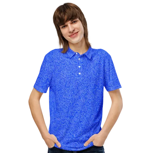 Azure Vortex on a Men's Slim Fit Polo Shirt