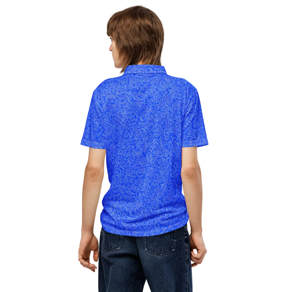 Azure Vortex on Men's Slim Fit Polo Shirt — Back