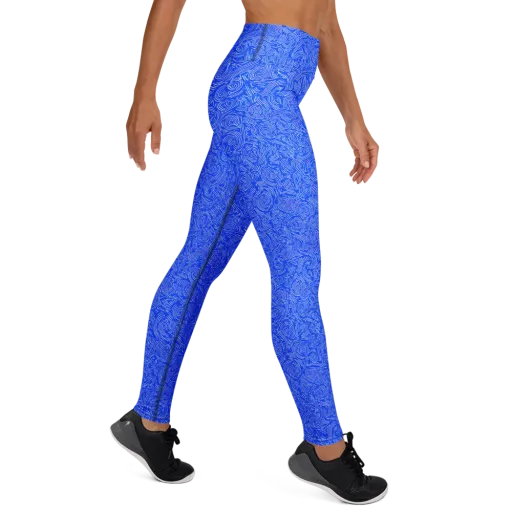 Azure Vortex on a Yoga Leggings