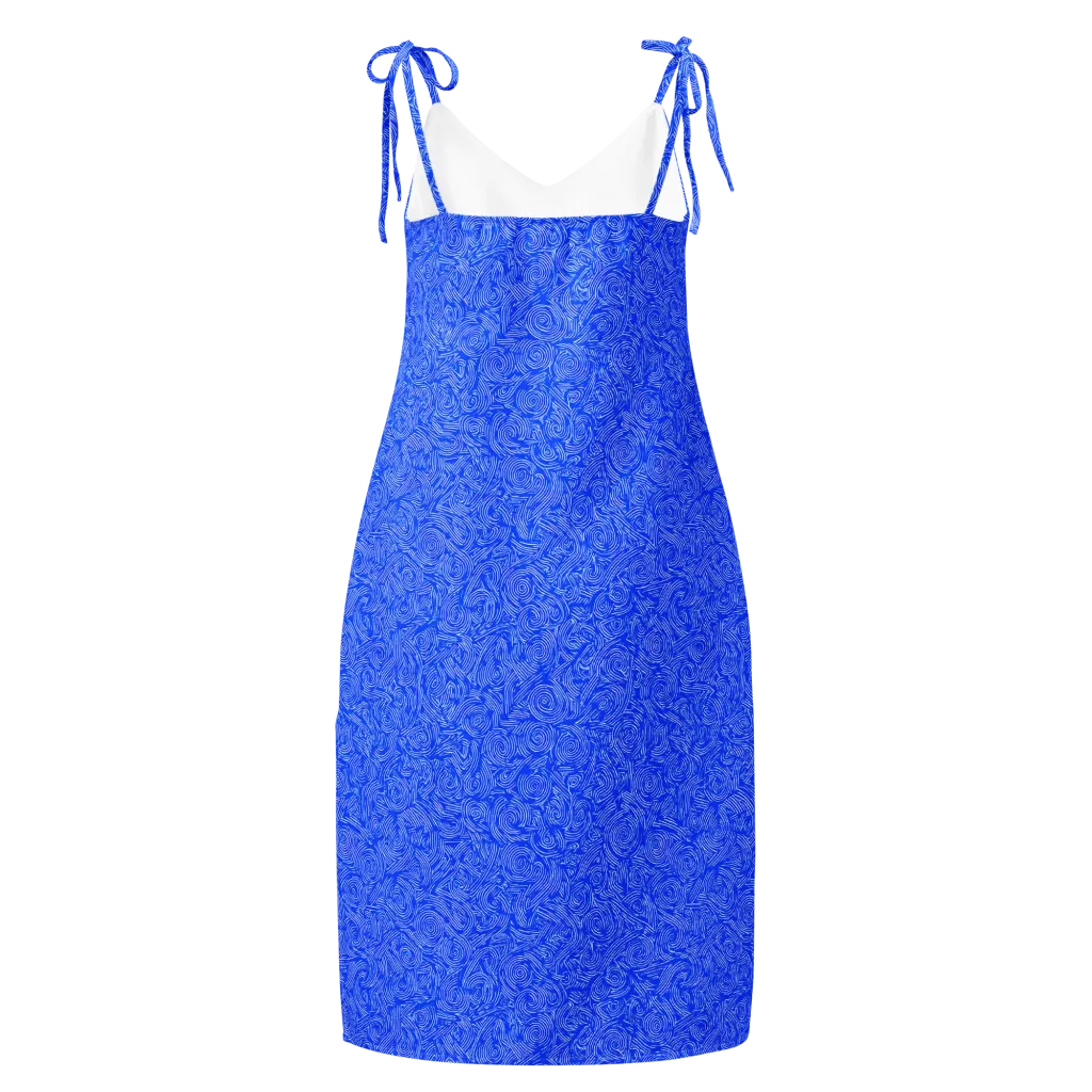 Azure Vortex on Slip Dress — Back