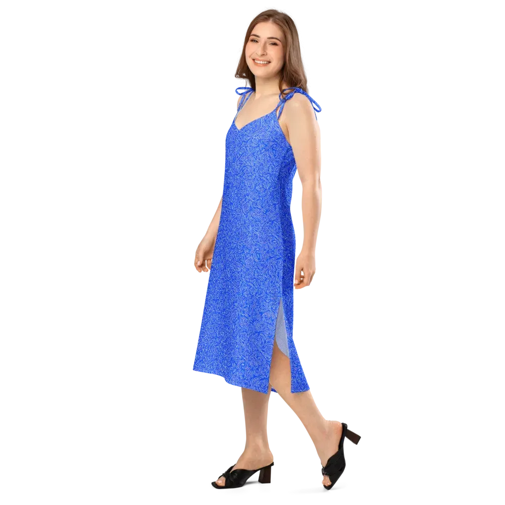 Azure Vortex on Slip Dress — Left Front