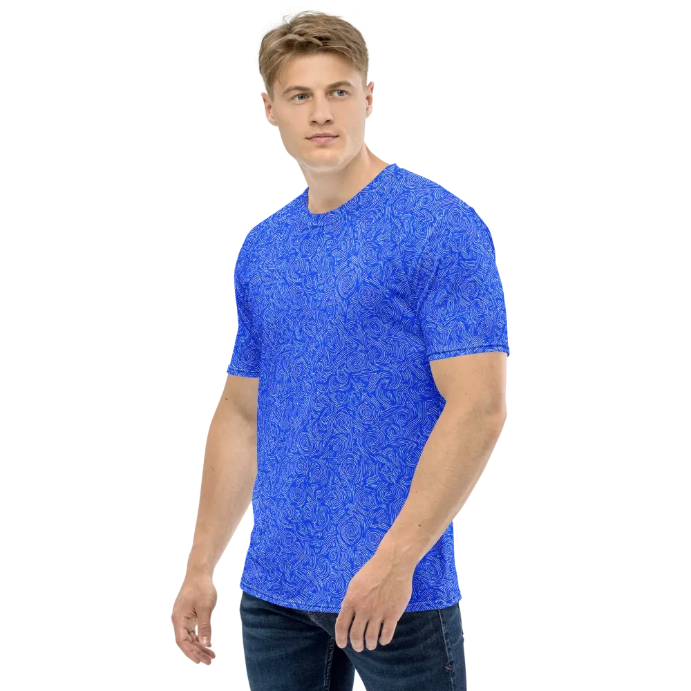 Azure Vortex on Men's Crew Neck T-Shirt — Left