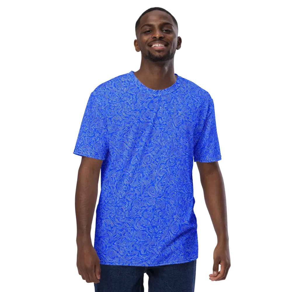 Azure Vortex on Men's Crew Neck T-Shirt — Front