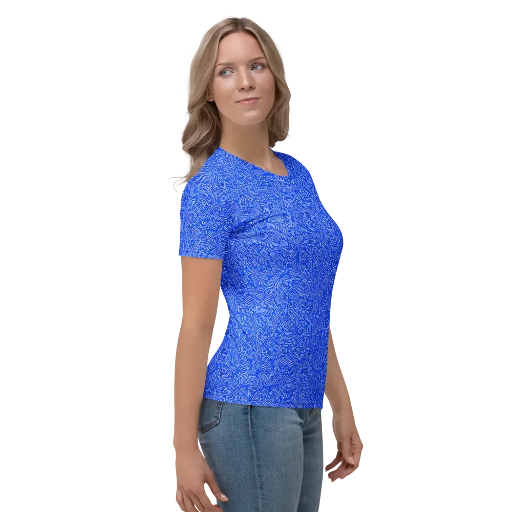 Azure Vortex on Women's Crew Neck T-Shirt — Right