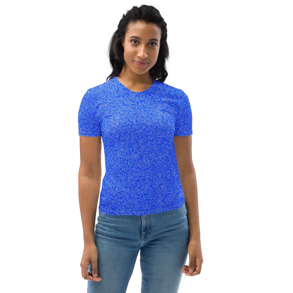 Azure Vortex on Women's Crew Neck T-Shirt — Front