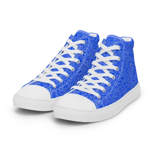 Azure Vortex on a Women's High Top Canvas Shoes