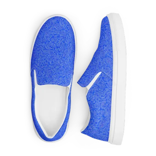 Azure Vortex on a Men's Slip-On Canvas Shoes