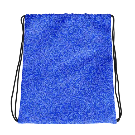 Azure Vortex on a Drawstring Bag
