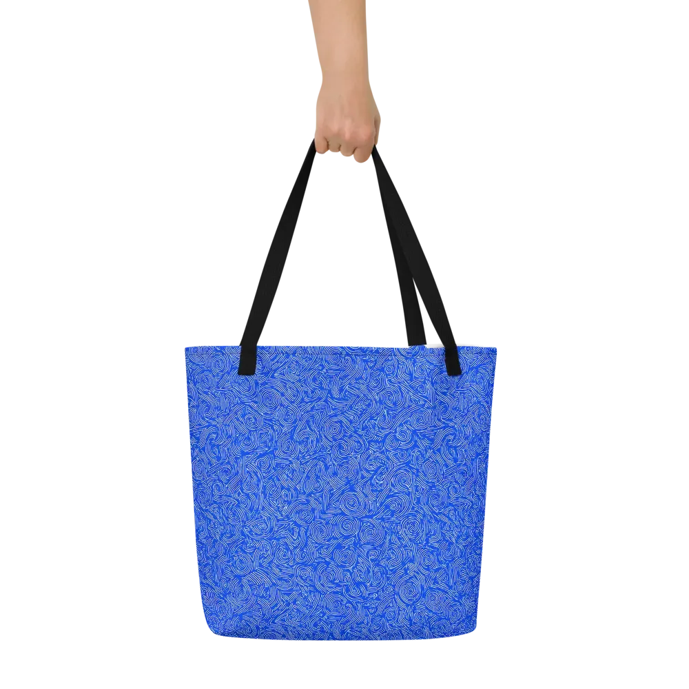Azure Vortex on Large Tote Bag W/ Pocket — Front