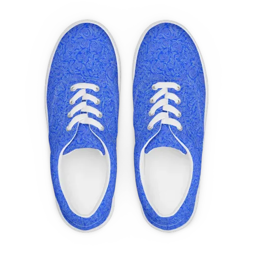 Azure Vortex on a Men's Lace-Up Canvas Shoes