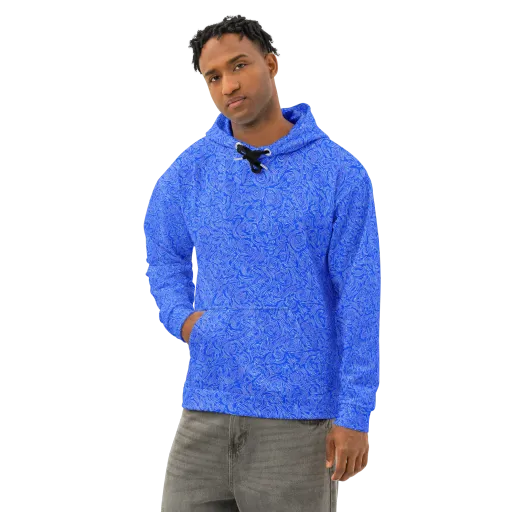 Azure Vortex on a Cotton Hoodie