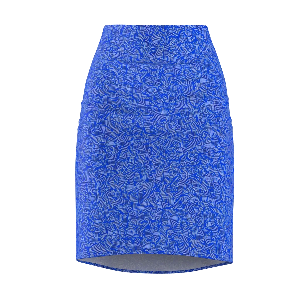Azure Vortex on Pencil Skirt — Front