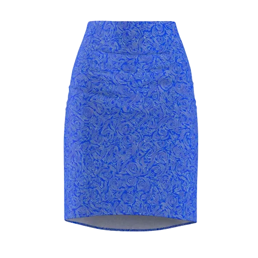 Azure Vortex on a Pencil Skirt