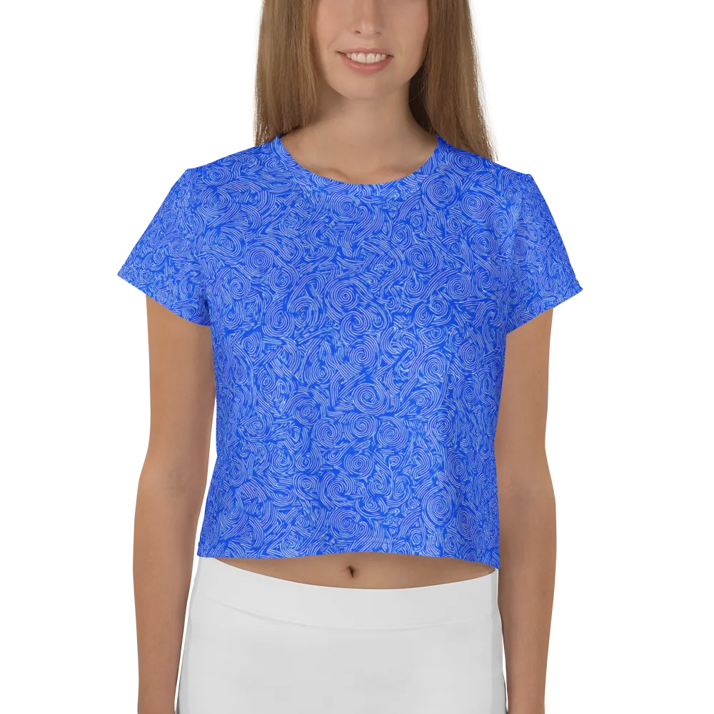 Azure Vortex on Crop Tee — Front