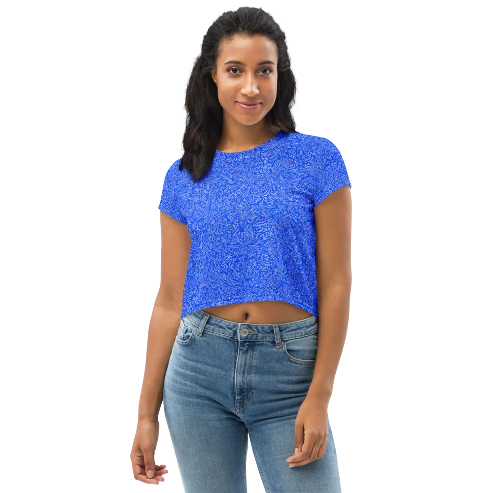 Azure Vortex on Crop Tee — Front
