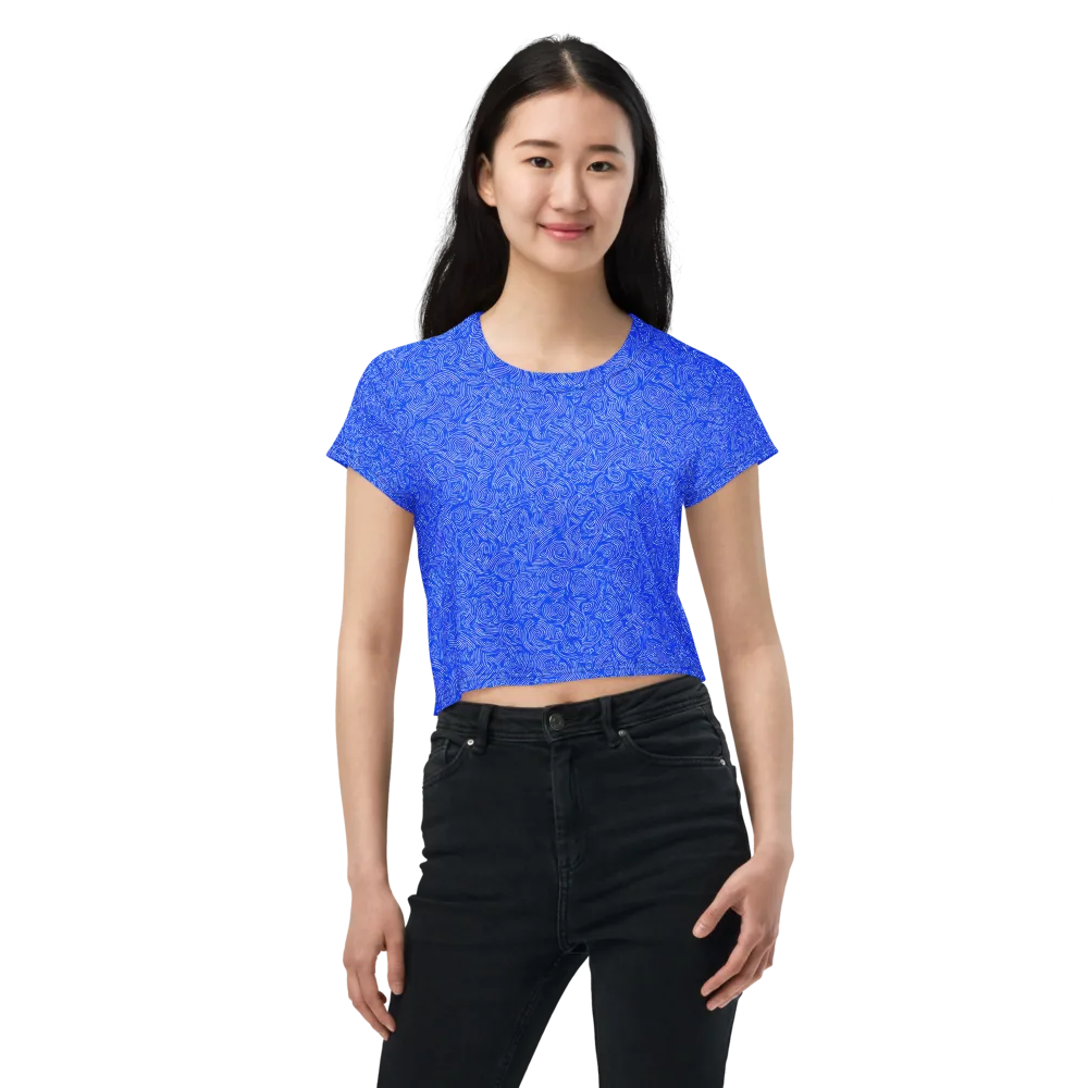 Azure Vortex on Crop Tee — Front