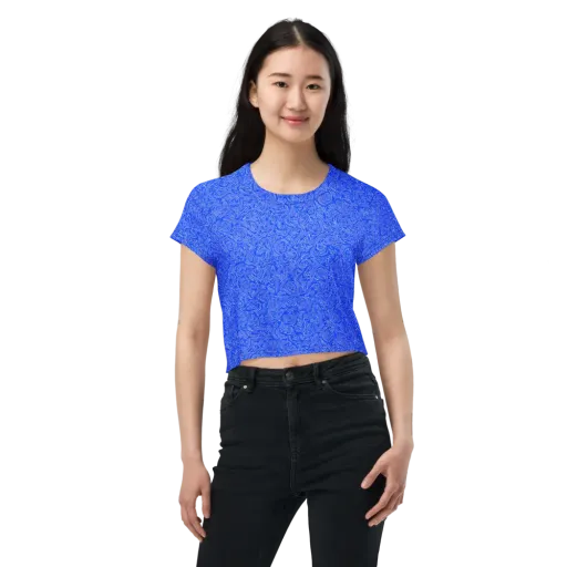 Azure Vortex on a Crop Tee