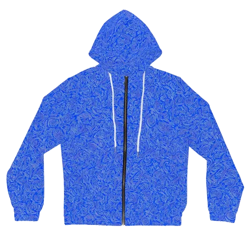 Azure Vortex on a Women's Full-Zip Hoodie