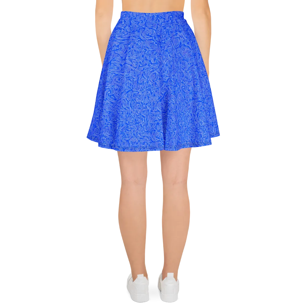Azure Vortex on Skater Skirt — Back
