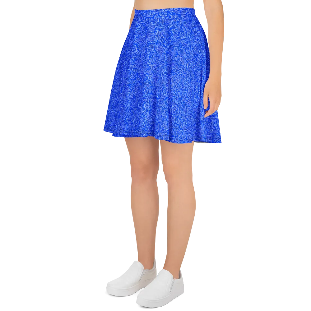 Azure Vortex on Skater Skirt — Left