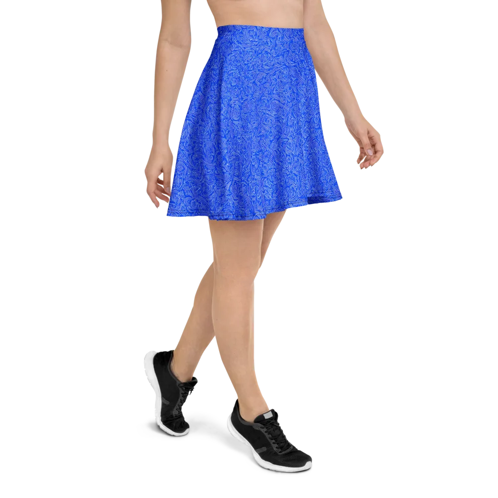 Azure Vortex on Skater Skirt — Right