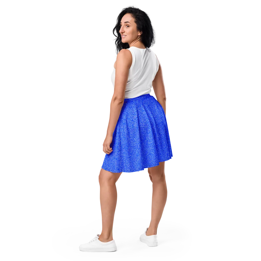 Azure Vortex on Skater Skirt — Back
