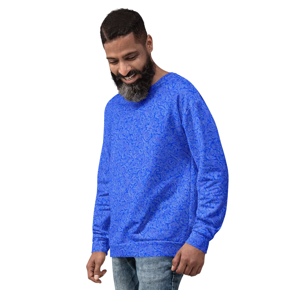 Azure Vortex on Sweatshirt — Left Front