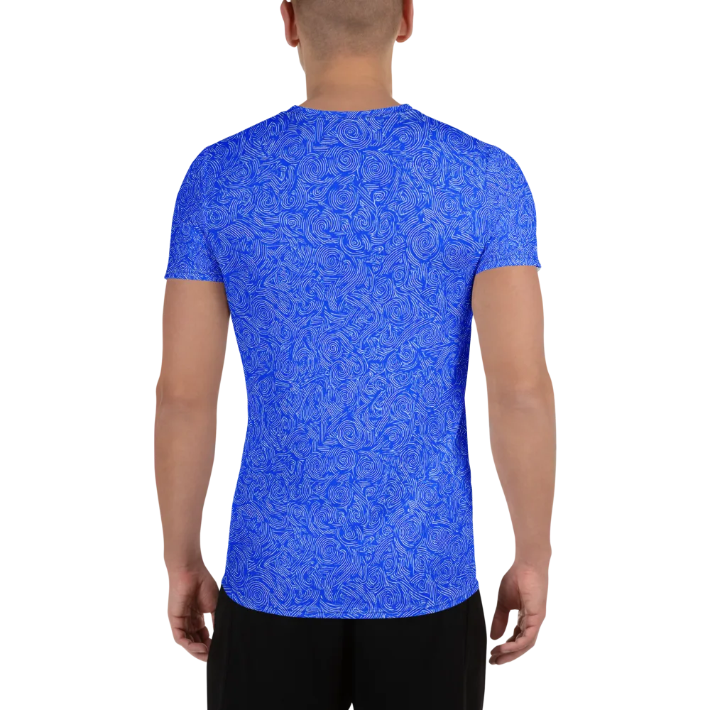 Azure Vortex on Men's Athletic T-Shirt — Back