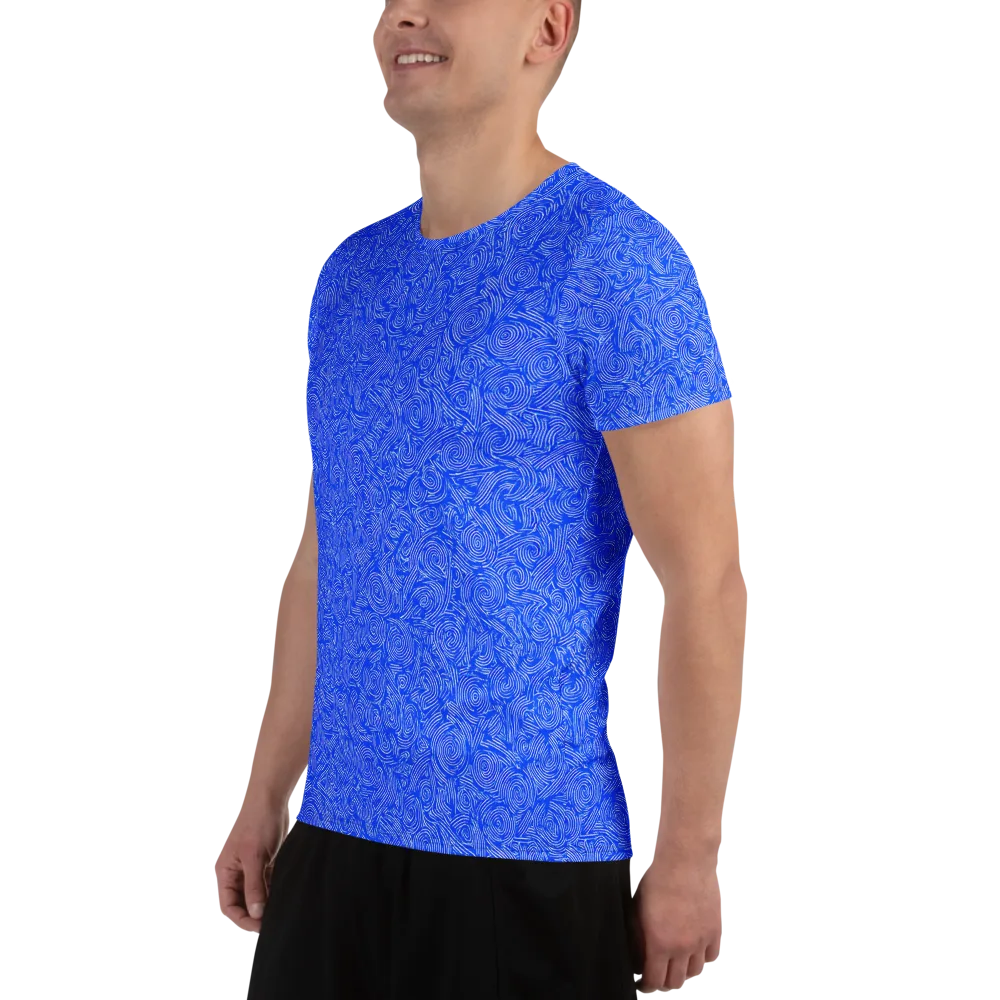 Azure Vortex on Men's Athletic T-Shirt — Left