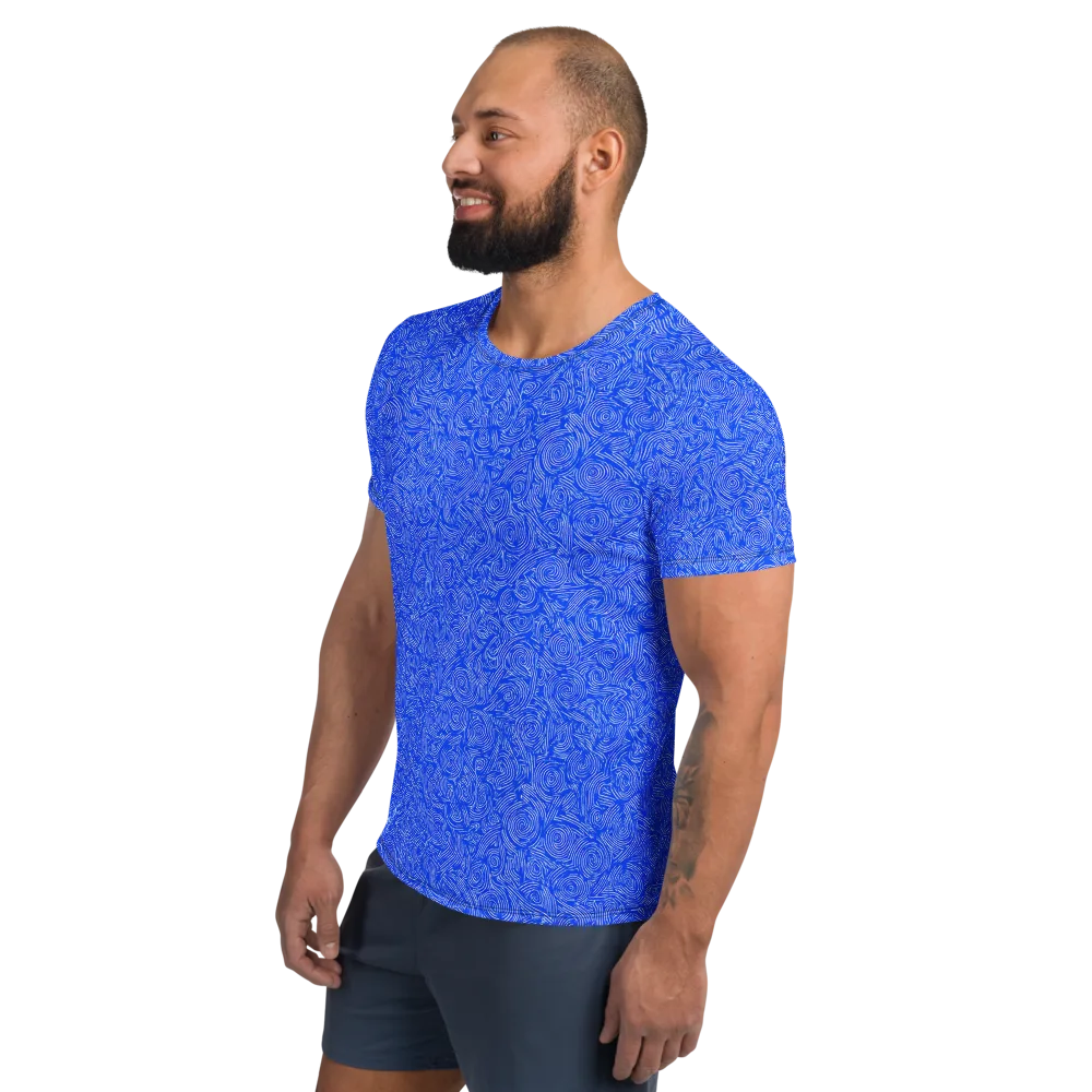 Azure Vortex on Men's Athletic T-Shirt — Left